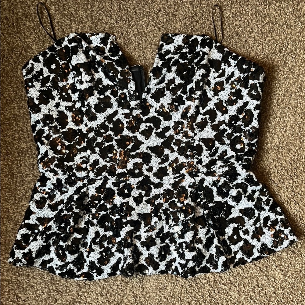 Guess Sequin Peplum shirt